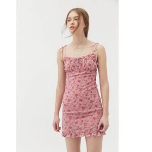 Motel Kariel Pink Floral Mini Dress